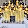 JOYYPOP Black Gold Balloons with Gold Tinsel Curtain Black Gold Balloon Garland for Wedding Birthday Party Supplies Decorations
