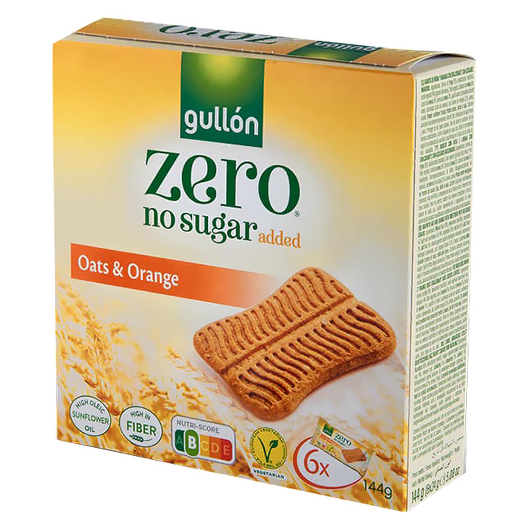 Gullon Zero Sugar Free Oat And Orange Bar Biscuit 144g