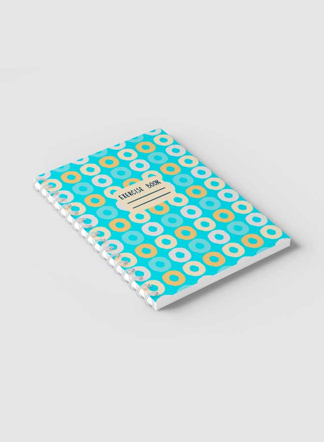 Lowha Spiral Notebook With 60 Sheets And Hard Paper Covers With Seamlesss Circles Design, For Jotting Notes And Reminders, For Work, University, School