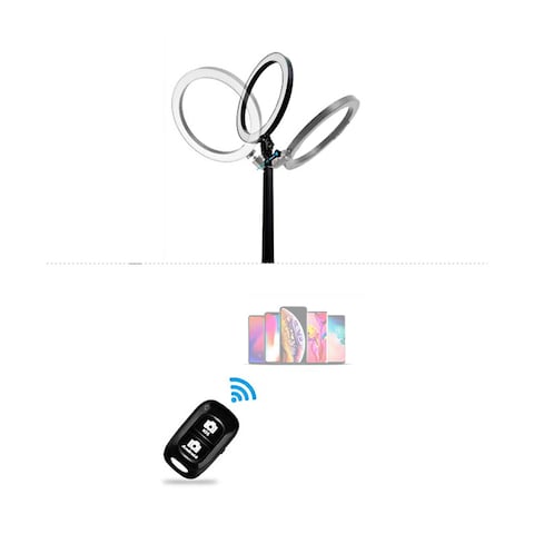 Generic-16cm Fill Light Ring Light Supplementary Light LED Light Folding Fill Light for Photography Live Stream Makeup YouTube Video with Tripod Stand Remote Shutter