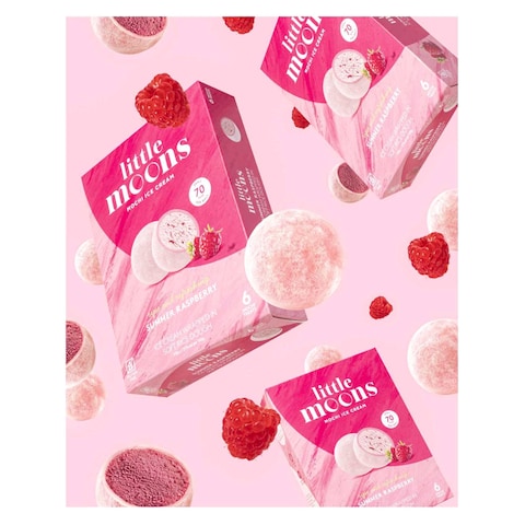 Little Moons Summer Raspberry Mochi Ice Cream 32g Pack of 6