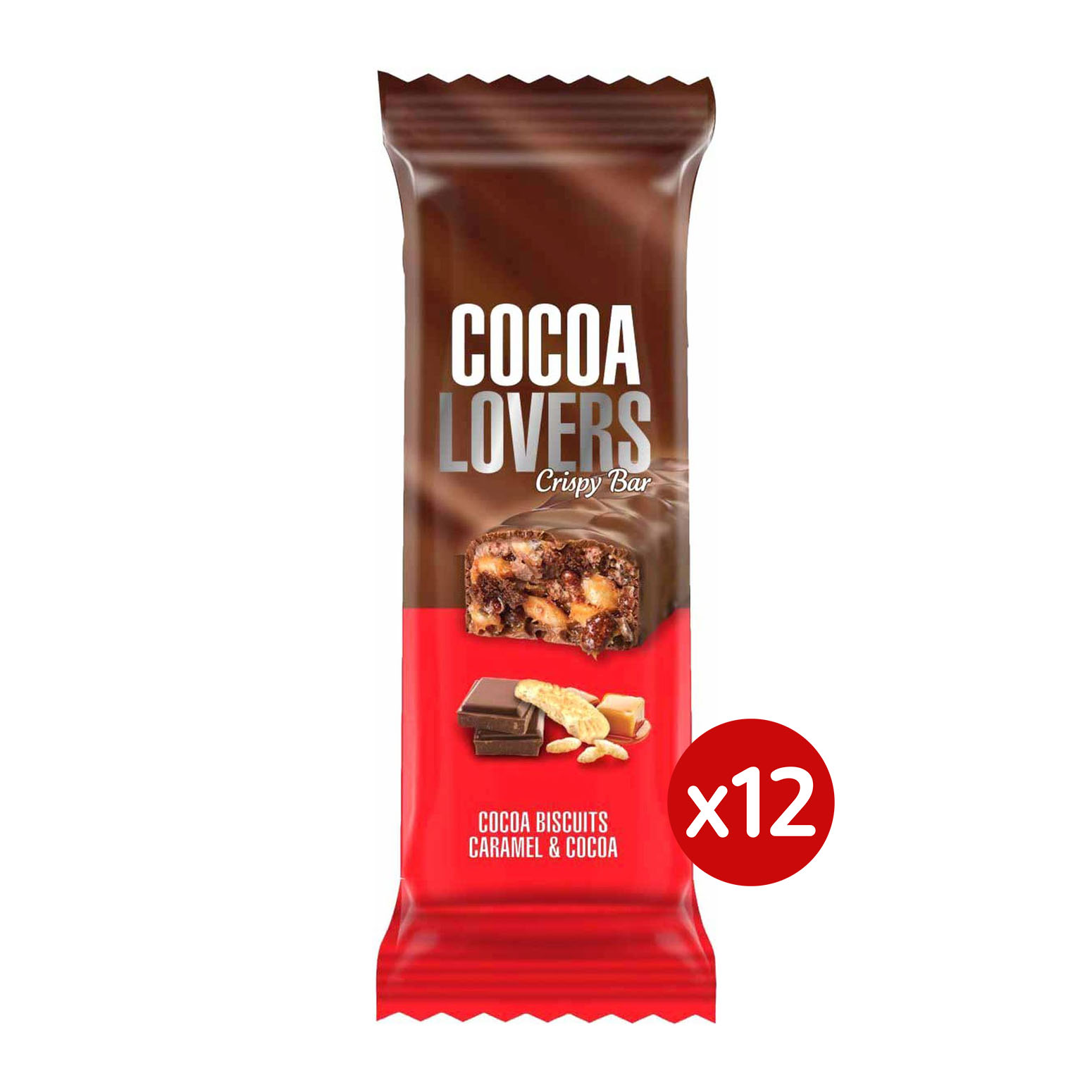 Cocoa Lovers Crispy Bar - 12 Pieces