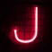 LED Neon Flex Letter Light J 30x15cm