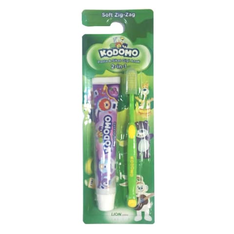 Kodomo Toothpaste + Toothbrush Soft Zigzag