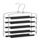 ZOBER 5 Layer Pants Hanger   Stainless Steel Slack Hangers with Foam coated Swing Arms   Hang scarfs, pants, trousers, jeans etc. (2)