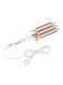 Kemei 3 Barrel Portable Hair Curler Electric Iron White/Beige