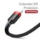 Baseus USB C Cable 2A Fast Charging Cable Nylon Braided Cafule Series - 2M USB Type C Charger Compatible for S21 S20 S9 Note 20 10 P30 P20 Lite Mate 20 Pro P20 LG G5 G6 Xiaomi Mi 11 Ultra  Black/Red