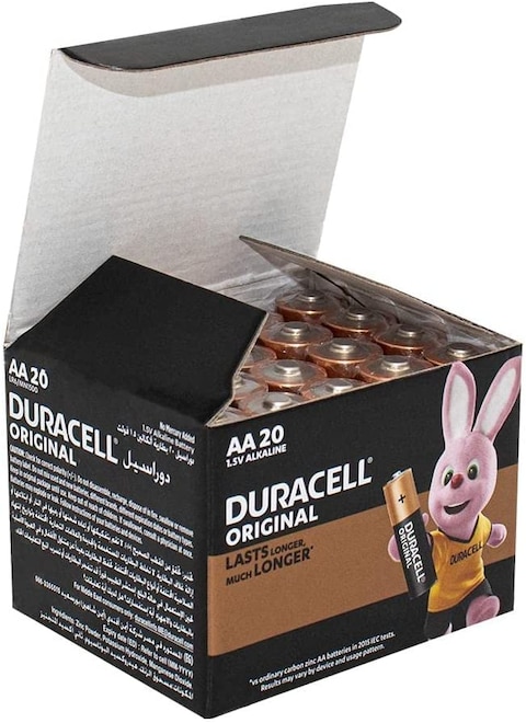 Duracell, AA 1.5V Alkaline Batteries, LR06 / MN1500, Pack of 20
