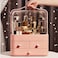 Portable Multi-Layer Cosmetic Storage Box, Dust-Proof with Handle Box and Lid - Suitable for Makeup/Cosmetic Storage - High Capacity Dresser and Large Sized (Pink)
