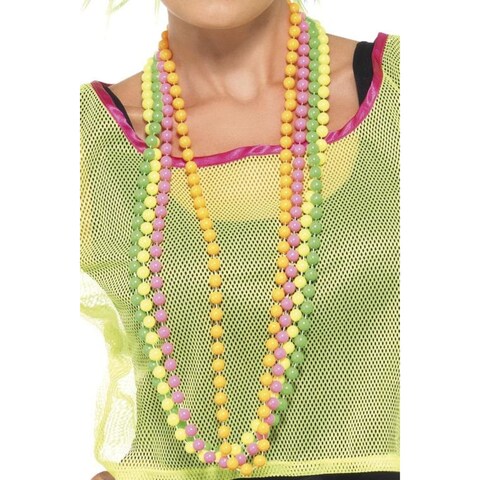 Smiffy's Beads for Women- 4 Stands- Fluorescent