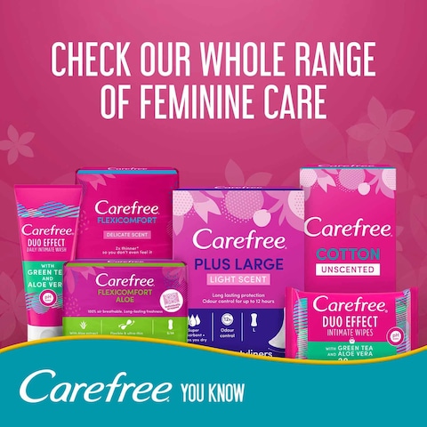 Carefree Plus Large Pantyliners Megapack White 64 Liners