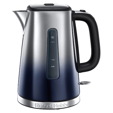 Russell Hobbs Luna Eclipse Electric Kettle 25111, 3000 W, 1.7 L, Midnight Blue, Stainless Steel, Cordless