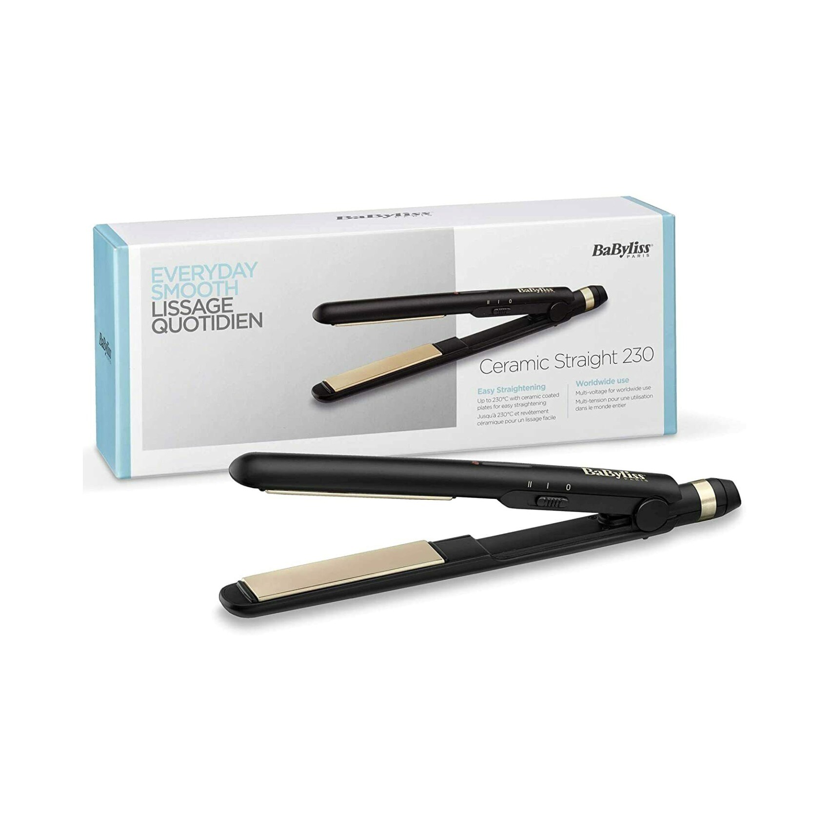 BaByliss Ceramic Straight 230 Hair Straightener ST089E Black product thumbnail 2