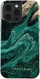 Burga iPhone 15 Pro Case Cover Tough Hybrid 2 Layer Shell Silicone Protective Phone Cover Emerald Green Jade Stone Gold Glitter Marble Design Shockproof Scratch-Resistant