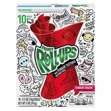 Betty Crocker Fruit Roll-Ups Unicorn Strawberry Sensation Snacks 141g
