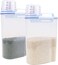 Knocks Commerce 2Pcs Cereal Storage Containers, Cereal Container With Lids Bpa Free &amp; Food Grade Plastic, Clear Food Storage Box With Measuring Cup, Great For Flour, Sugar, Rice &amp; More