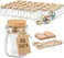 Vsell24 40 Pack Glass Favor Jars with Cork Lid, 3.4 oz Small Glass Pudding jar Bottles for Wedding Favor, Baby Shower, Party Favor, Gift Jars for Candy, with Label Tags and String