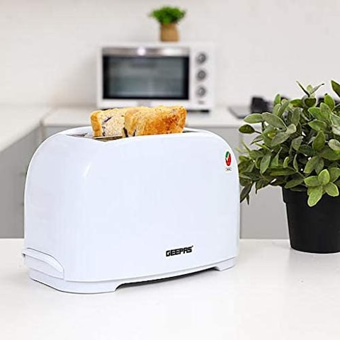 Geepas Bread Toaster, White, Gbt36515