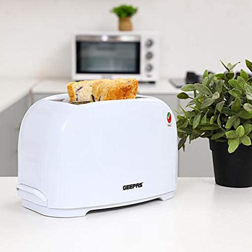 Geepas Bread Toaster, White, Gbt36515