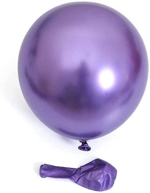 Party Time 25-Pieces 12&quot; Purple Metallic Chrome Balloons, Shiny Latex Balloons For Baby Shower, Bridal Shower, Valentine&#39;s Day, Wedding &amp; Birthday Party Decoration - Party Supplies