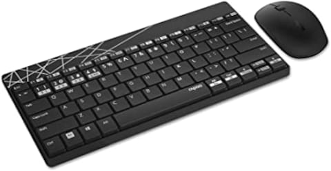Rapoo 8000M Wireless Keyboard And Mouse Combo English/Arabic Layout, Black