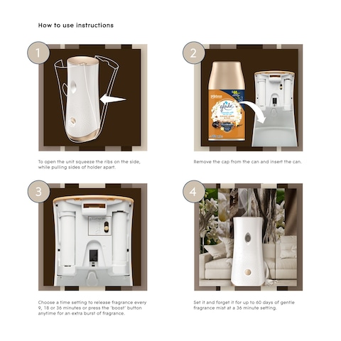 Glade Elegant Amber And Oud Automatic Refill Spray White 269ml Pack of 2