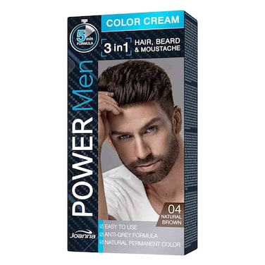 جوانا باور مان كريم ملون للشعر 3 في 1 04 بني طبيعي