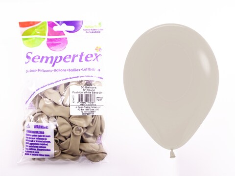 Sempertex 50 pcs, 5&quot; Round Balloons, Fashion white sand, Latex Balloons