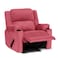 In House Velvet Rocking &amp; Rotating Cinematic Recliner Chair With Cups Holder - Dark Pink - Lazy Troy