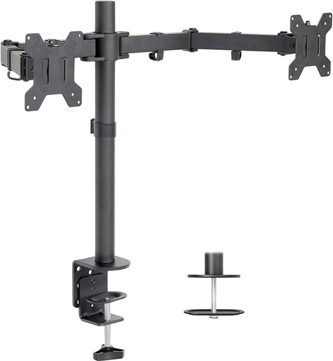 Ntech Dual LCD Monitor Arm Stand Heavy Duty Fully Motion Adjustable Monitor Desk Mount For 2 Screens Up To 32 Inch (Ma04-02)