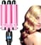 Generic Moonroe Three Barrel Curling Iron Wand With Lcd Temperature Display - 1 Inch Ceramic Tourmaline Triple Barrels, Dual Voltage Crimp