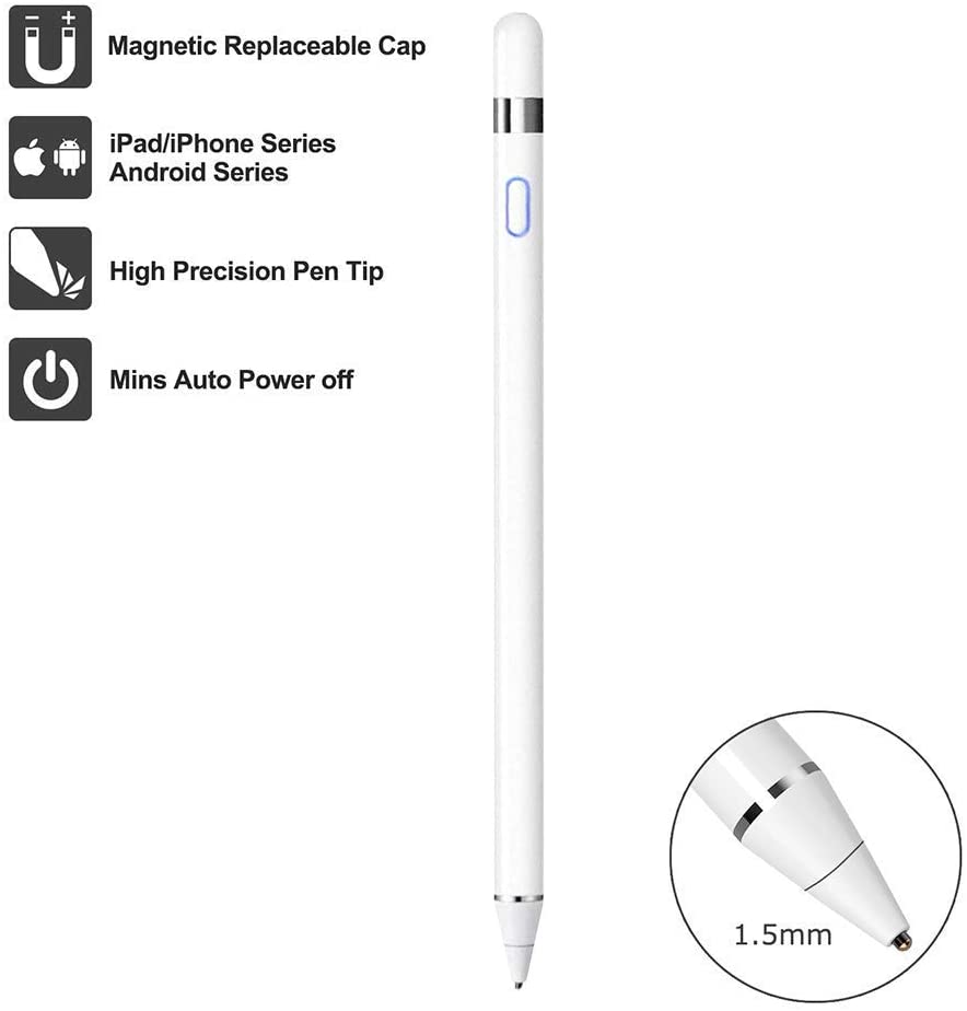 Buy NuSense Active Stylus Pen for Touch Screens, Rechargeable 1.5mm ...