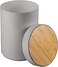 Grey Waste Bin With Bamboo Lid