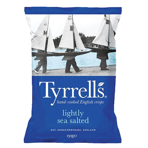 Tyrrells Lightly Sea Salted Hand-Cooked Crisps 150g