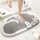 Cloud Shaped Gray Bath Mat Flocked Soft Anti Slip Bathroom Mat Water Absorbent Toilet Shower Floor Bath Rug Machine Washable (45x75cm)