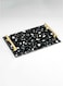 Lowha Decorative Acrylic Serving Tray With Gold Metal Handles And Dark Terrazzo Flooring Design 20x30 cm