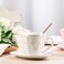 Love Shape Mug With Saucer Spoon Set Ceramic Afternoon Tea Cup