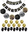 Innovative BLACK and GOLD PARTY DECORATIONS Perfect Adult Birthday Decorations  Happy Birthday Banner Black,Gold Balloons and Paper Pom Poms Party Supplies for Birthday Decoration