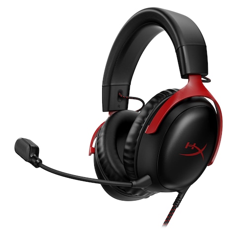 HyperX Cloud III Wired Over-Ear Gaming Headset Black and Red