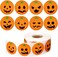Outus 800 Pieces Pumpkin Stickers Halloween Roll Jack-O'-Lantern Round Circle Face For Party Decoration