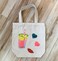 Tote Bag with Sequin Batches Summer Design Multicolor 37x30cm