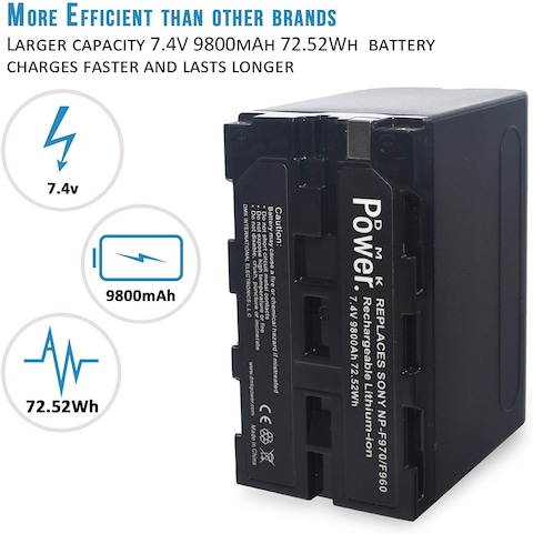 DMK Power NP-F970 Battery 9800mAh for Sony PXW-Z150 NEX-EA50M FDR-AX14K HDR-AX2000 FX1 FX7 FX1000 HVR-HD1000 HVR-V1U Z1U Z5U Z7U NX5U MC2000U MC2500 HXR-NX100 (1 Pc Battery)