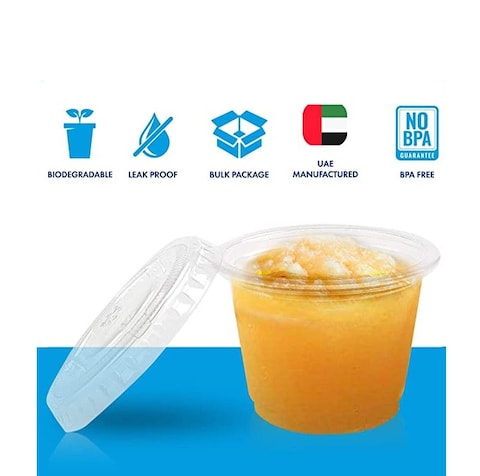 Yesocea [100 Pack] 1 Oz Clear Plastic Jello Shot Cups Container With Snap On Leak-Proof Lids -Small Shot Cups