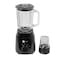 AFRA 2 In 1 Blender, 2-Speed Settings, Pulse Function, 1.5 Litre Capacity, 4 Cutting Blades, Blender &amp; Grinder Jar, Easy-To-Clean, G-Mark, ESMA, RoHS, And CB Certified, AF-600BLBK, 2 Years Warranty