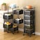 Kwc Eagles Kitchen Storage Rack - Rotating Vegetable Rack Floor Standing Multi-Layer Kitchen Rack - Household Storage Shelf For Kitchen Living Fruit Vegetable Snack Stand (360&deg; Rotatable) (4 Layer)