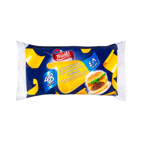 Teama Milk Full Fat Processed Spread Cheddar Cheese Slices - 48 Pieces