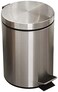 Rubbish Bin Stainless Steel Brushed Round Step Trash Can Pedalstyle Covered Living Room Kitchen Bathroom Paper Basket 8 Liters trash can dustbin