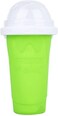 New Magic Slushy Maker Squeeze Cup, Quick Frozen Smoothies Slushy Ice Cream Maker, DIY Homemade Smoothie Cups with Dome Lids, Double Layer Summer Juice Shake Cup - Green
