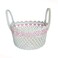 Multipurpose Storage Cotton Basket White and Pink 23x15cm