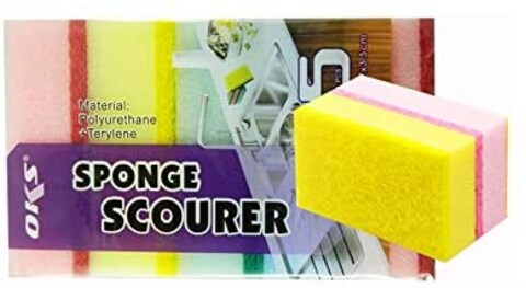 OKS High Quality Cleaning Sponge/Scourer, Cleaning Accessory (Multi-Purpose Use) (Pack of 5 Units).